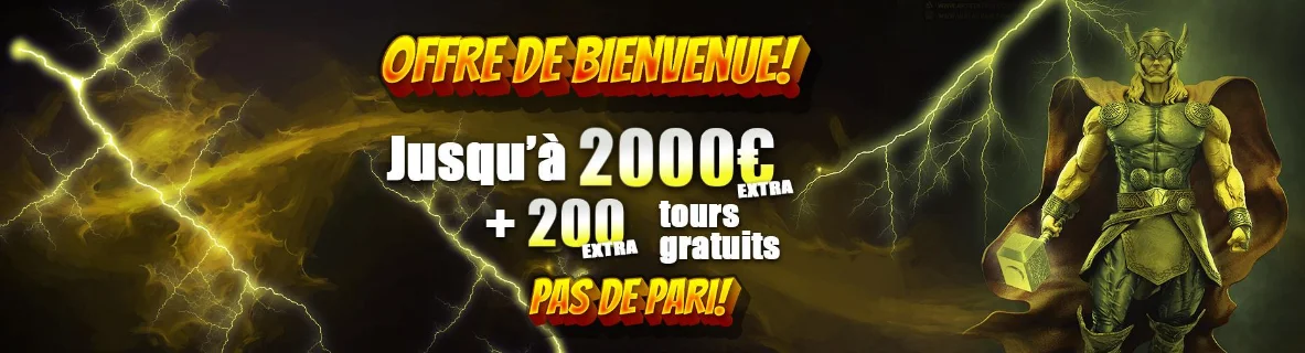Offre de bienvenue 2000€ Thor Casino