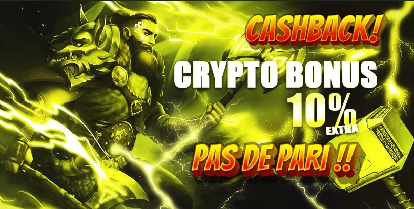 Bannière crypto bonus 10% Thor Casino