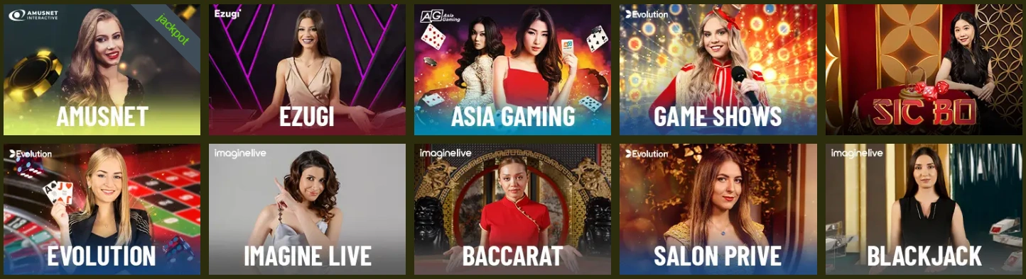 Jeux de casino en direct avec croupiers